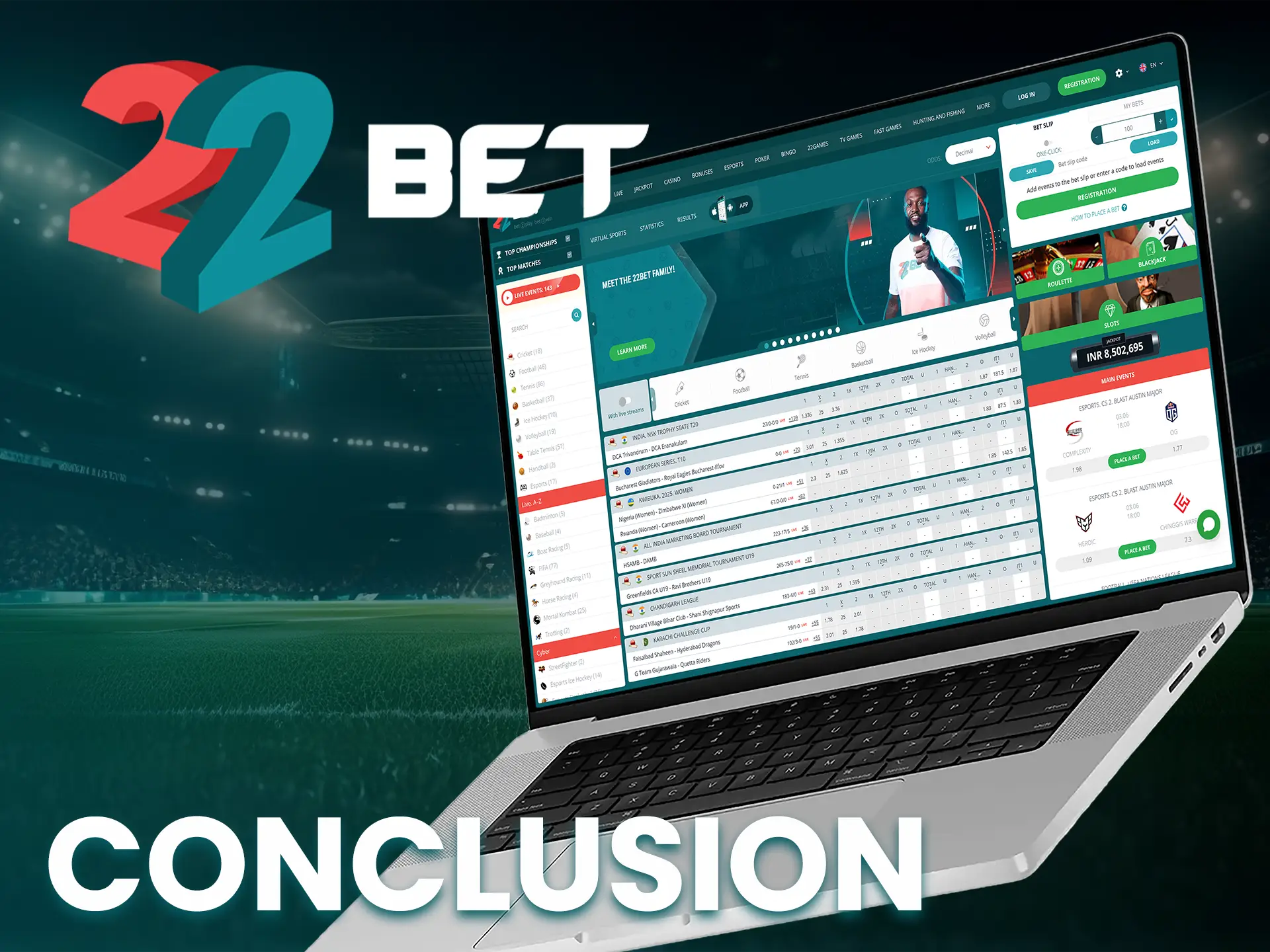 Check out the key features and benefits of using 22Bet.