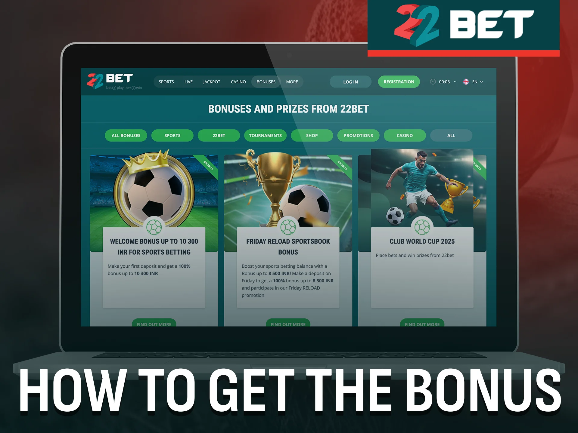 Discover how to get your bonus and start playing on 22Bet.