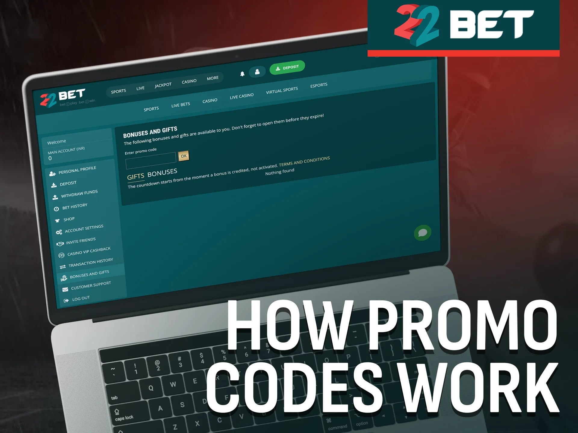 See how promo codes help you unlock better rewards on 22Bet.