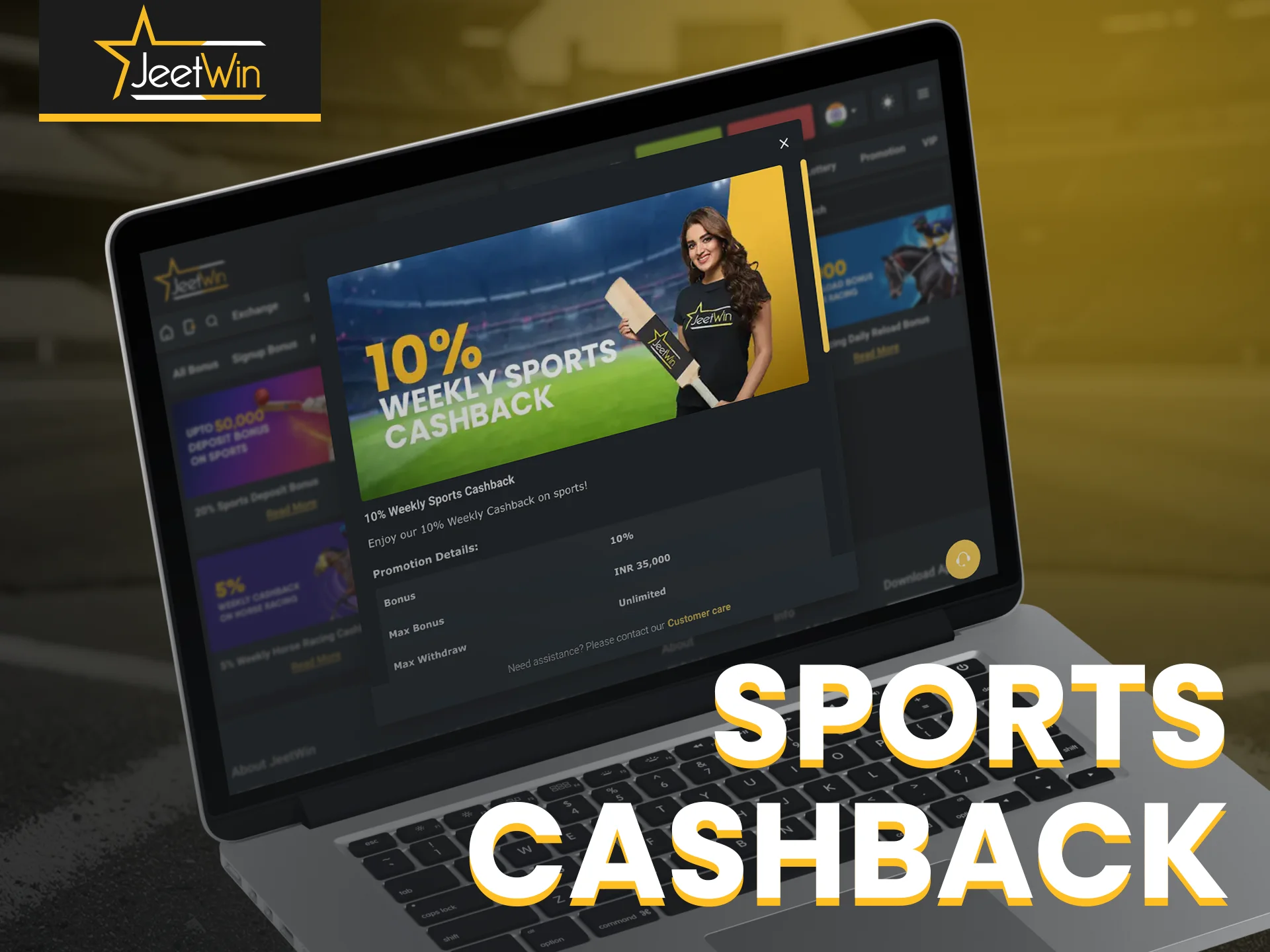 Receive 10% weekly cashback on your sports bets with Jeetwin.