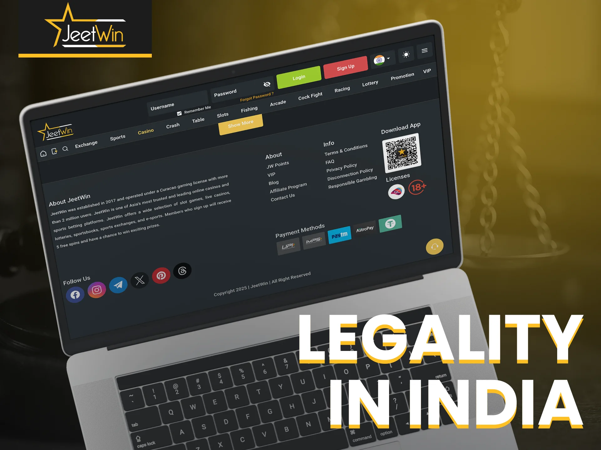 Find out if Jeetwin is legal in India and start betting safely.