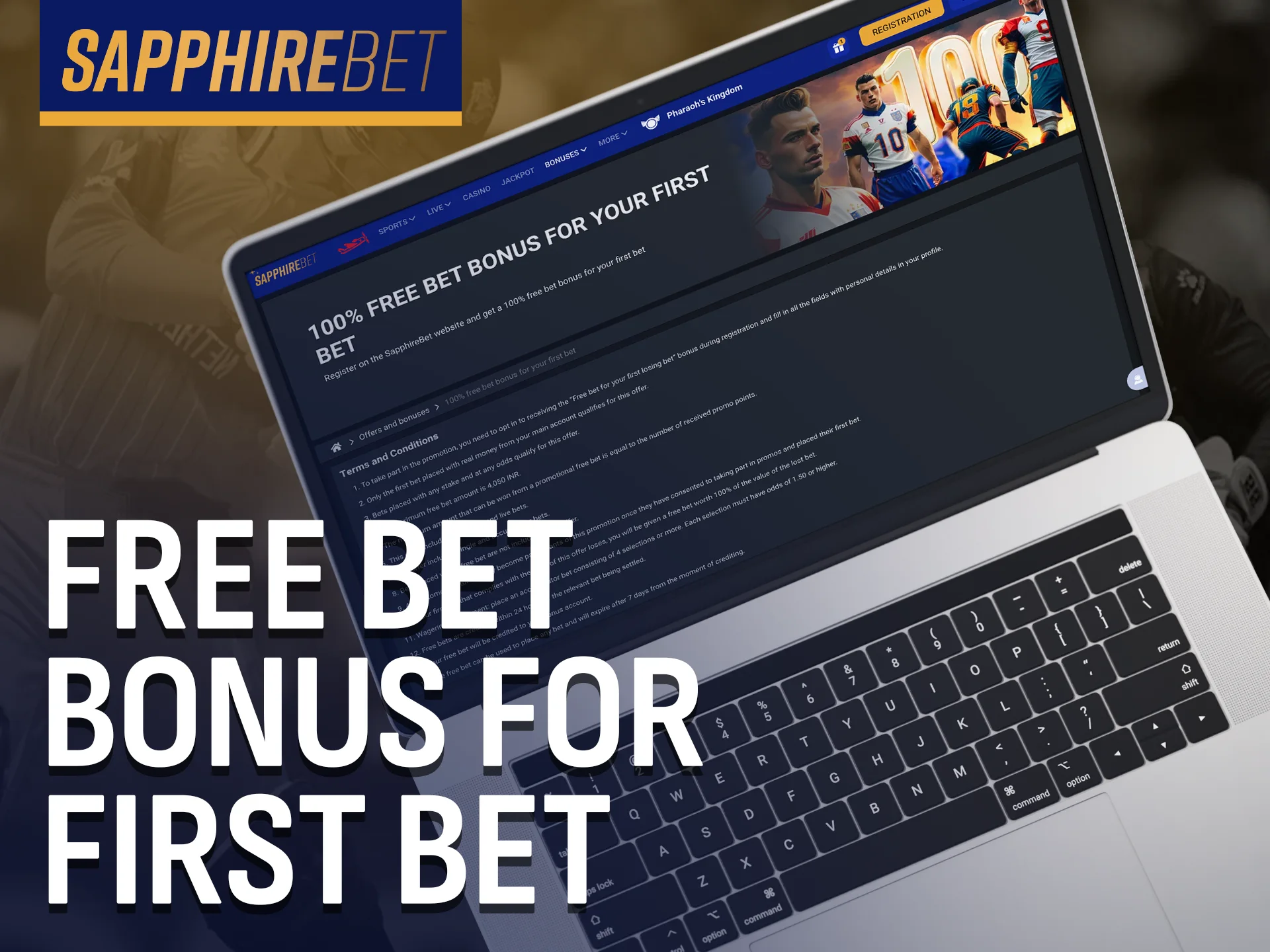 Place your first bet and receive a free bet bonus on SapphireBet.