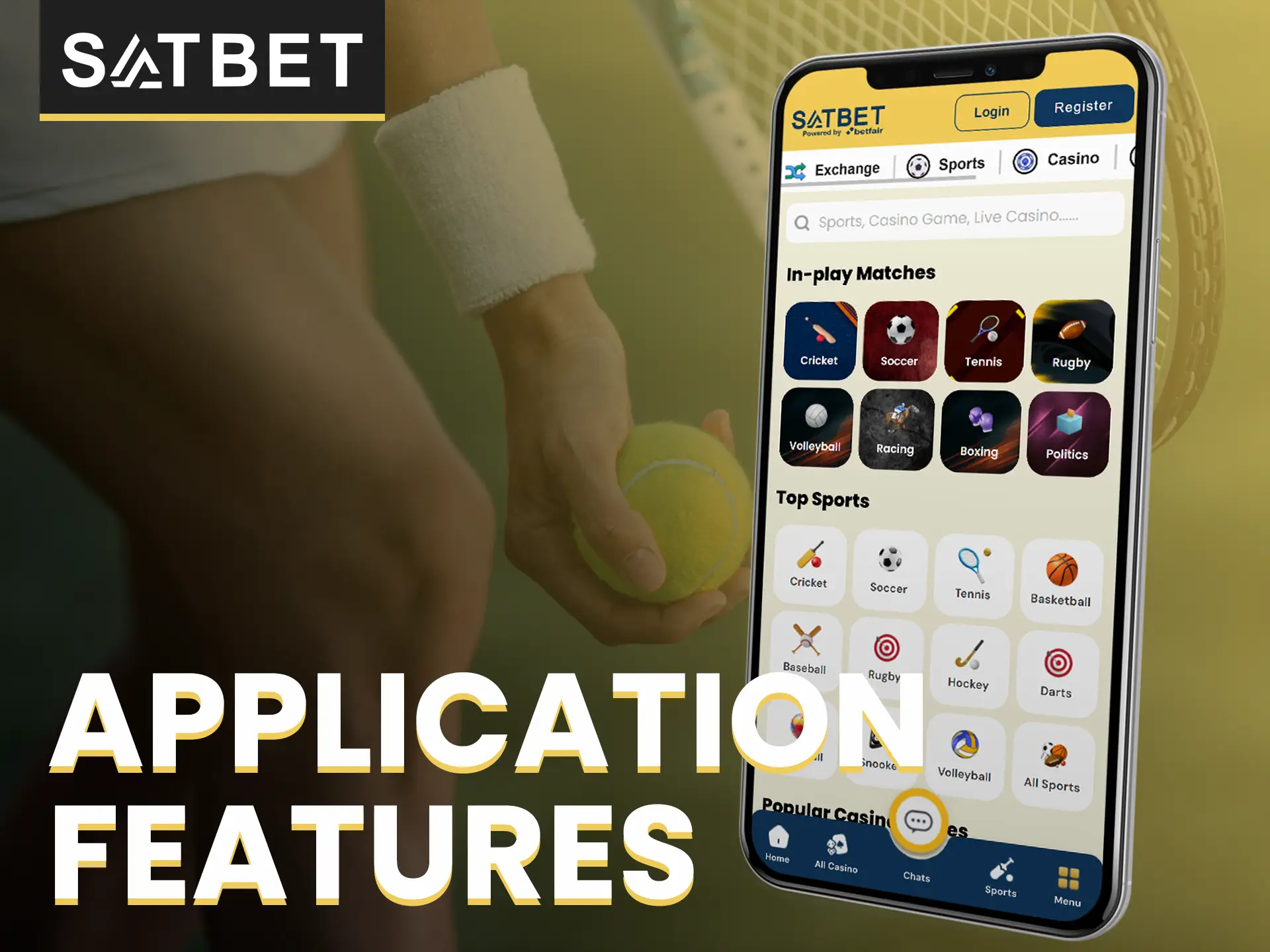 The Satbet app allows you to bet on sports, play casino games and much more.