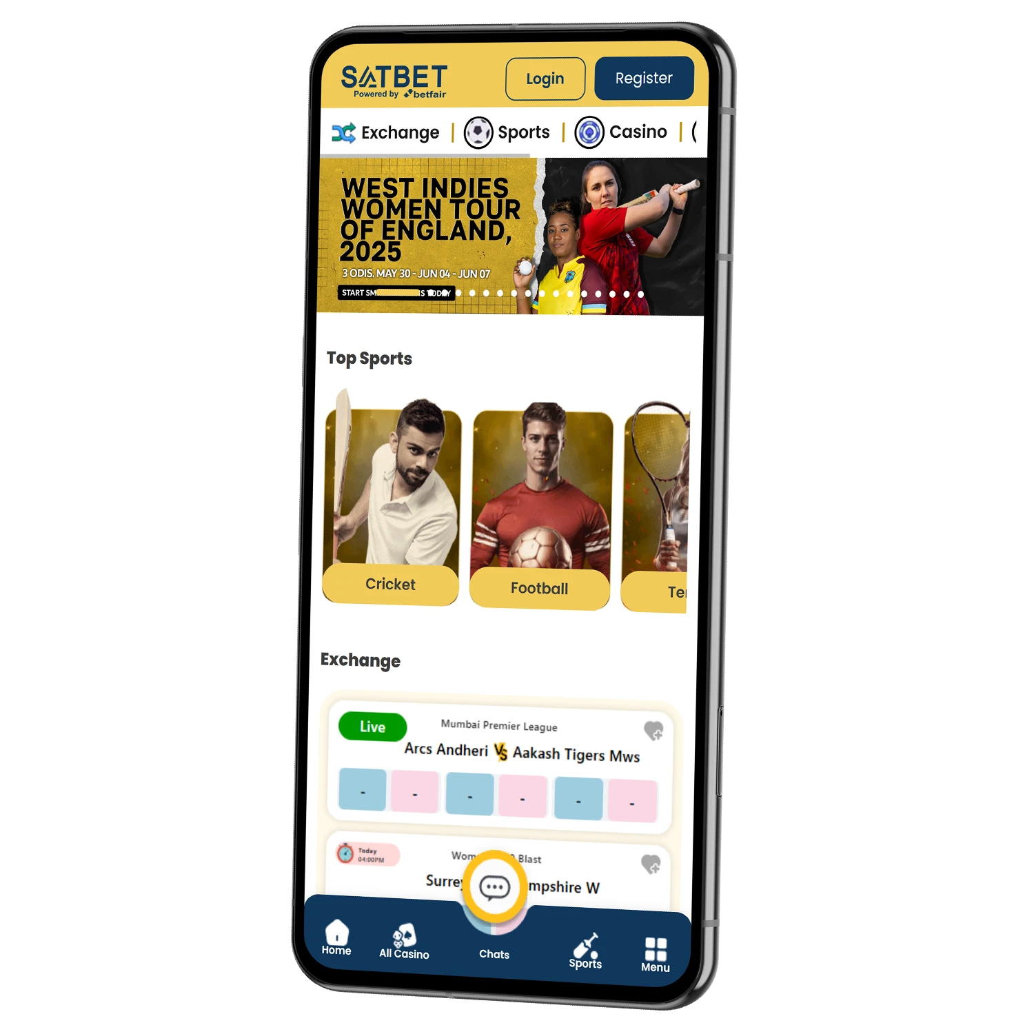 Satbet is a smooth, feature-rich betting app for Android and iOS.