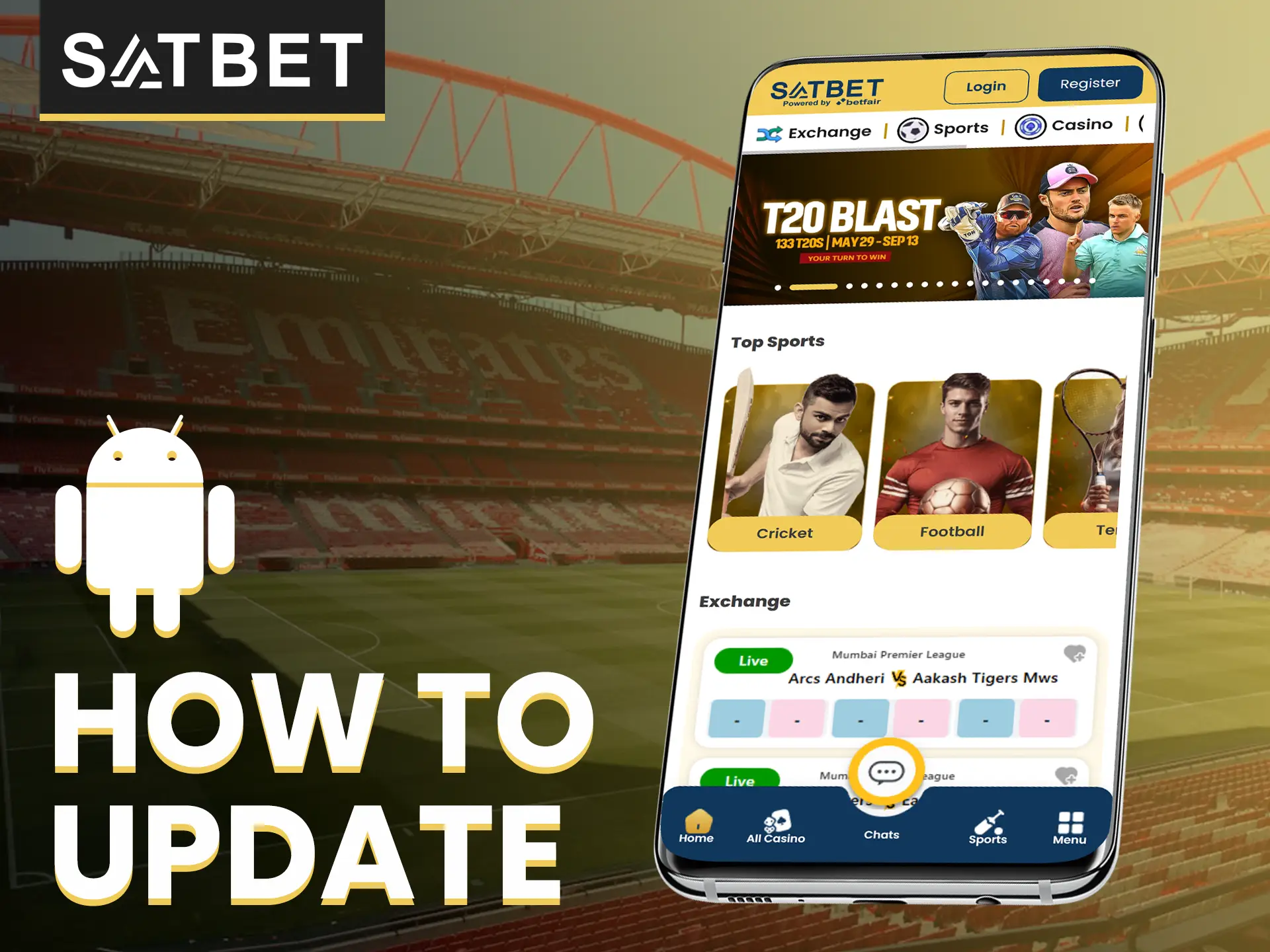 Learn how to update the Satbet app on your Android device.