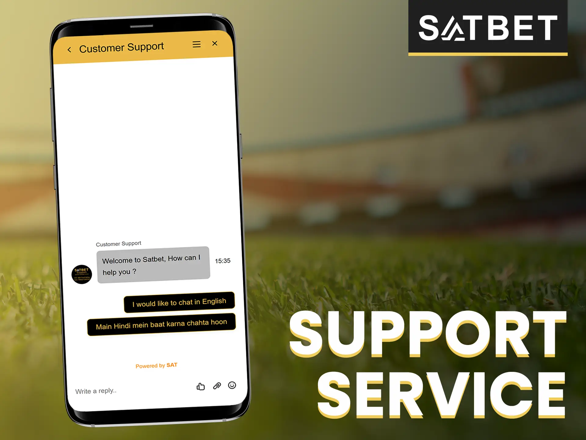 Receive instant help from Satbet through live chat, phone, WhatsApp, email, or social media.