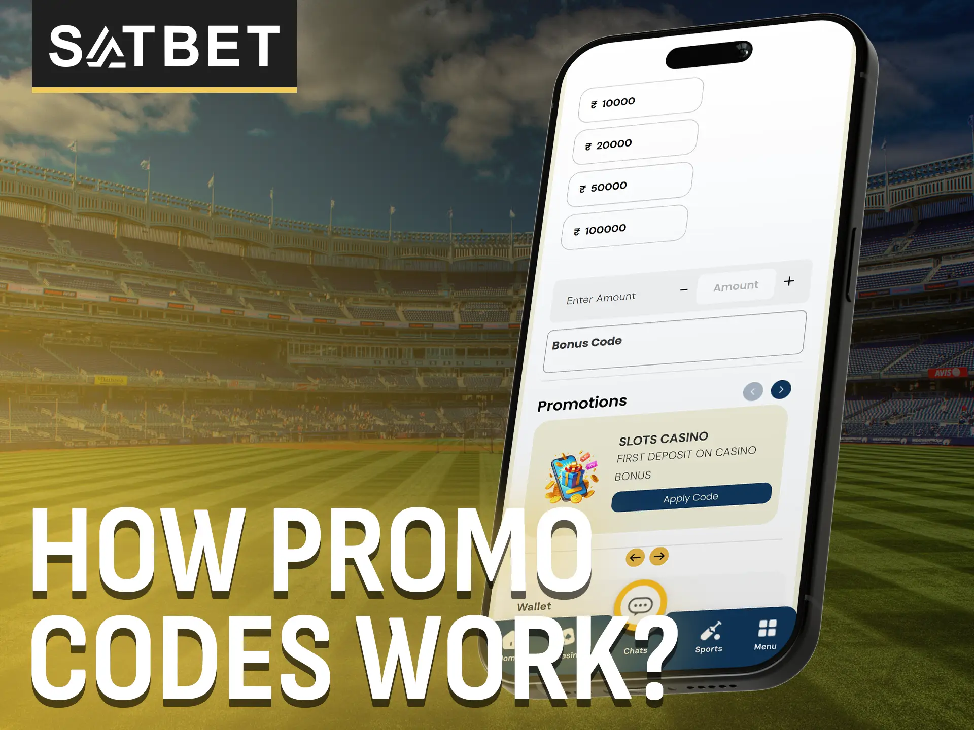Satbet promo codes unlock various bonuses like cash or free bets.