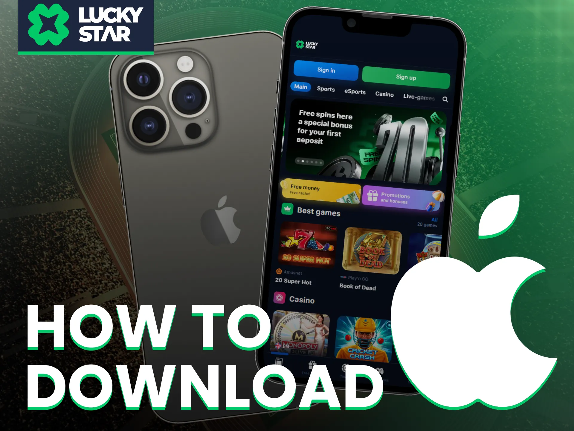 Download the iOS app of Lucky Star through the official browser method.
