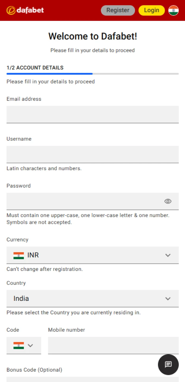 Choosing a registration method on a betting app by comparing email, social media, and phone number options.