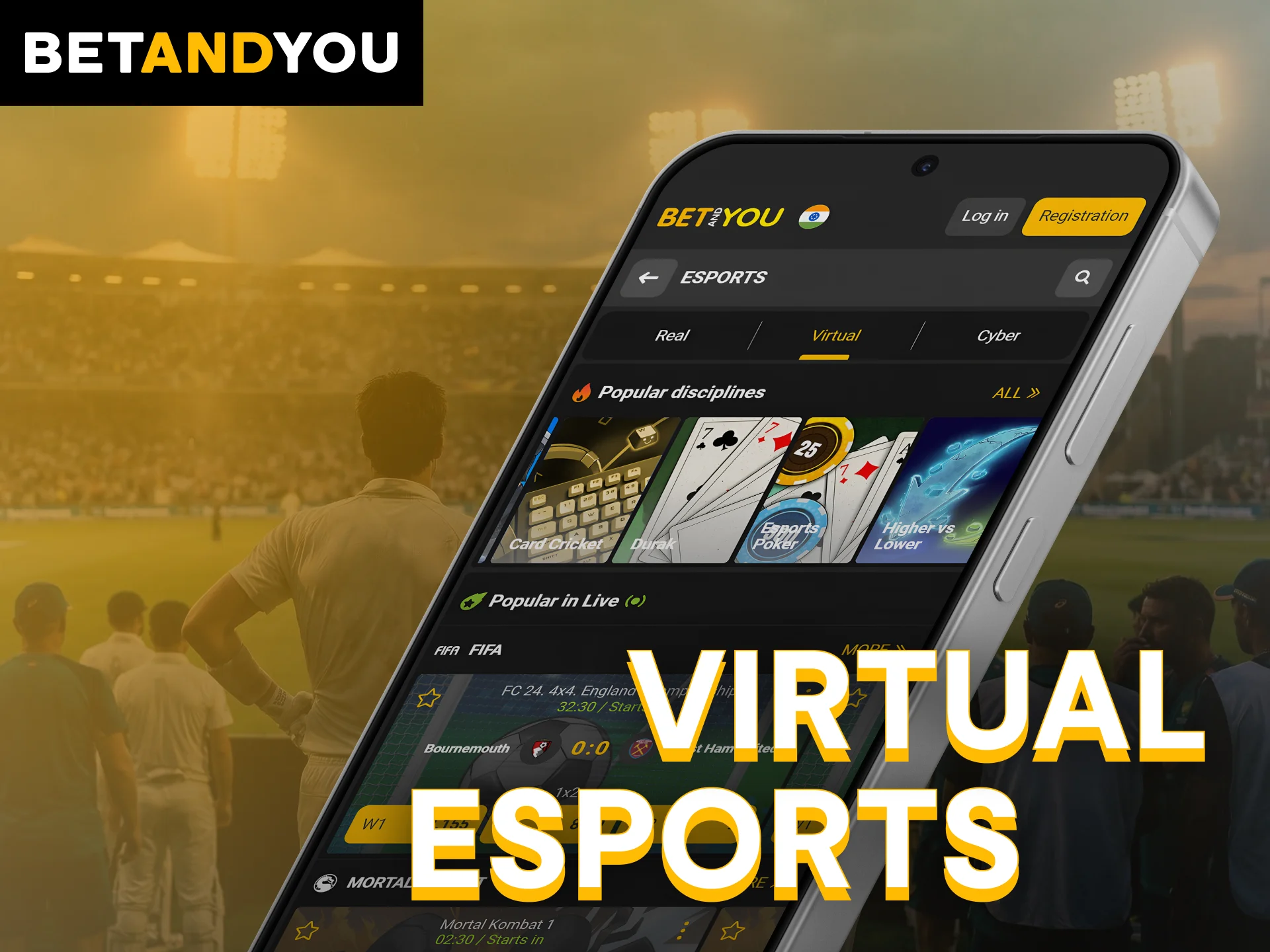 Bet on virtual events using the Betandyou App Betting markets.