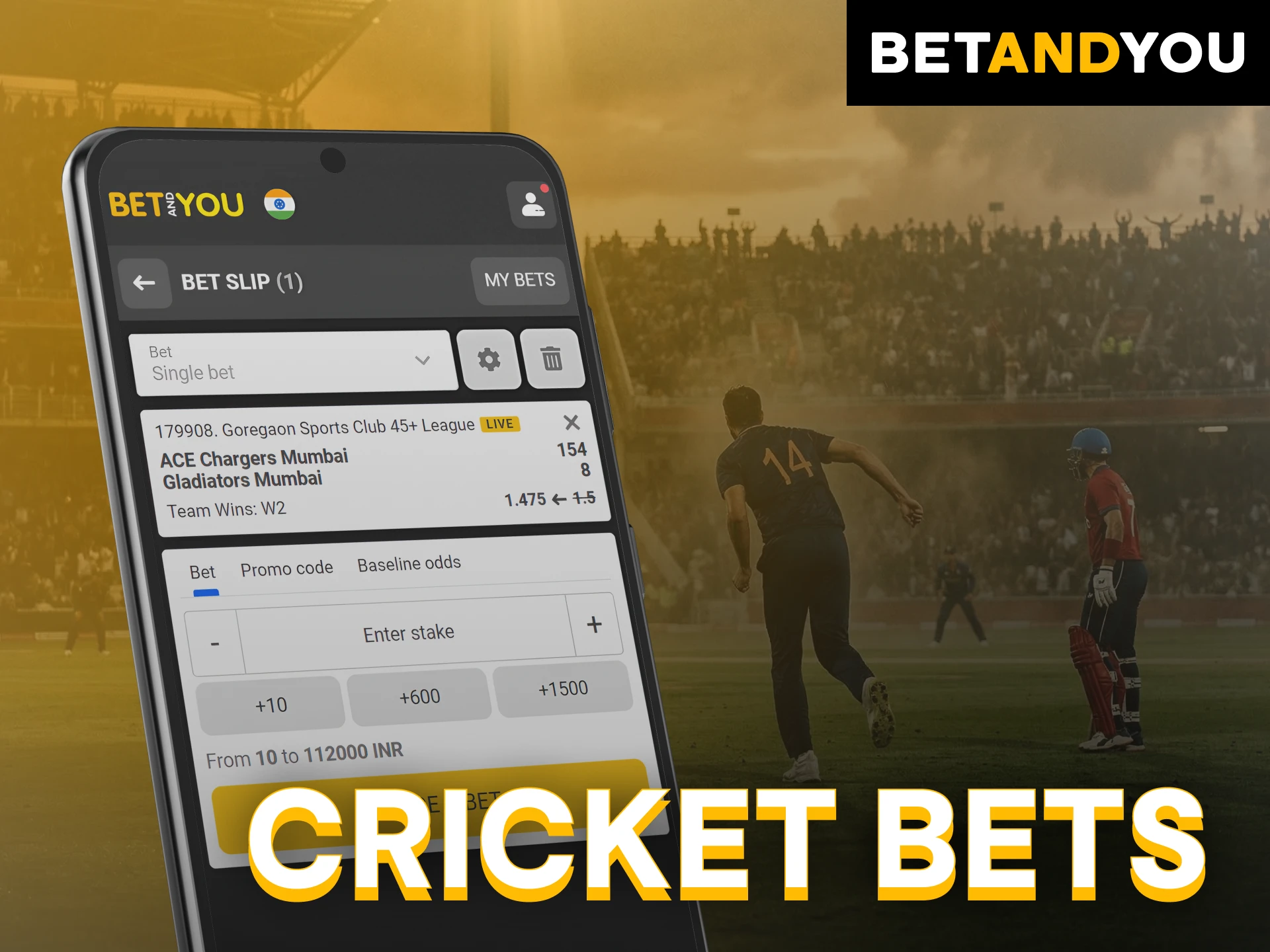 Start your Betandyou App Sports journey with an easy cricket wager.