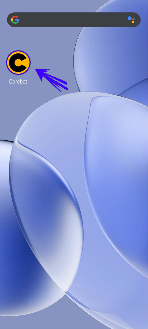 Launch the Android application and access your Crorebet App account features.