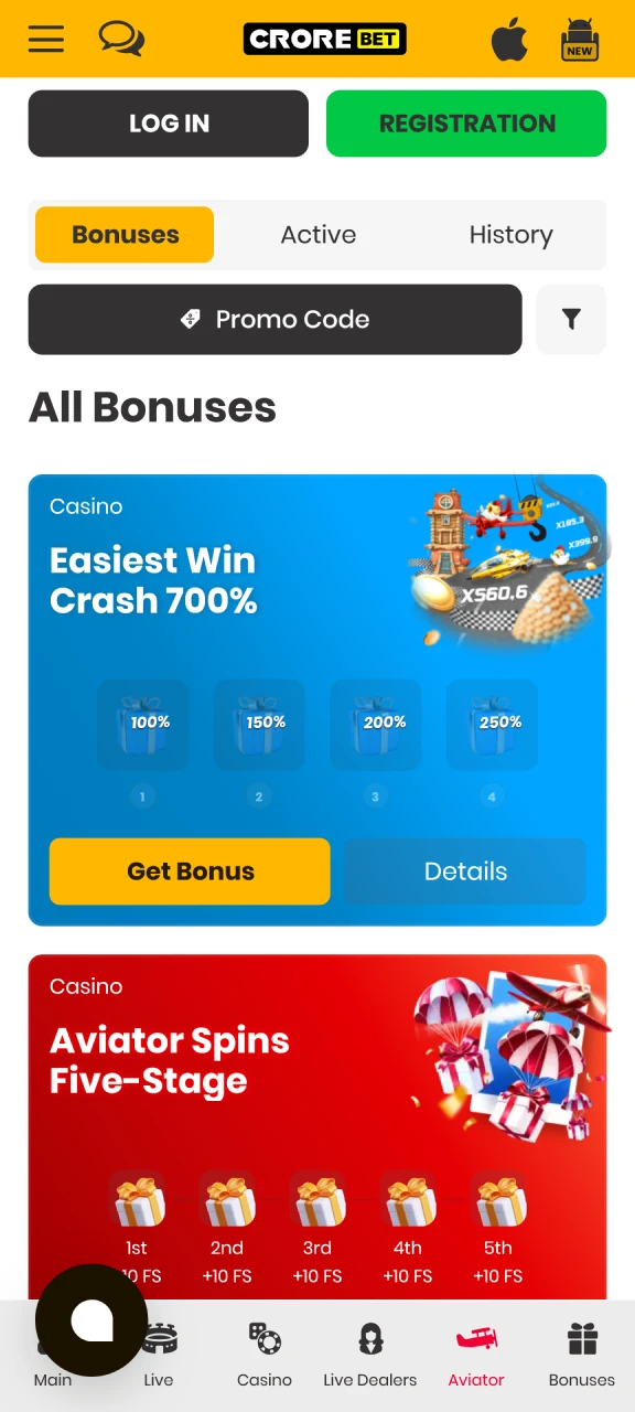 Claim your exciting percentage bonus on the Crorebet App today.