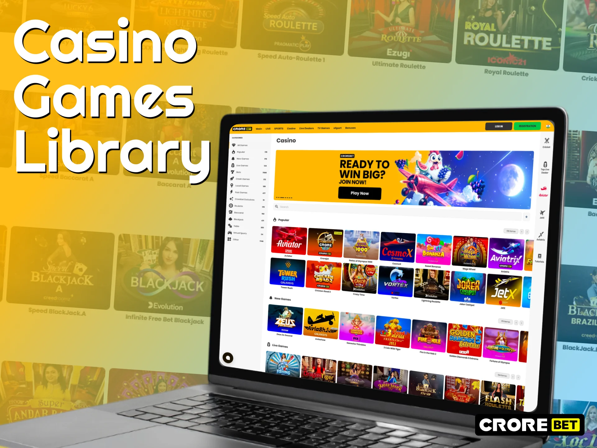 Access the Official Crorebet to explore the Casino Games library.