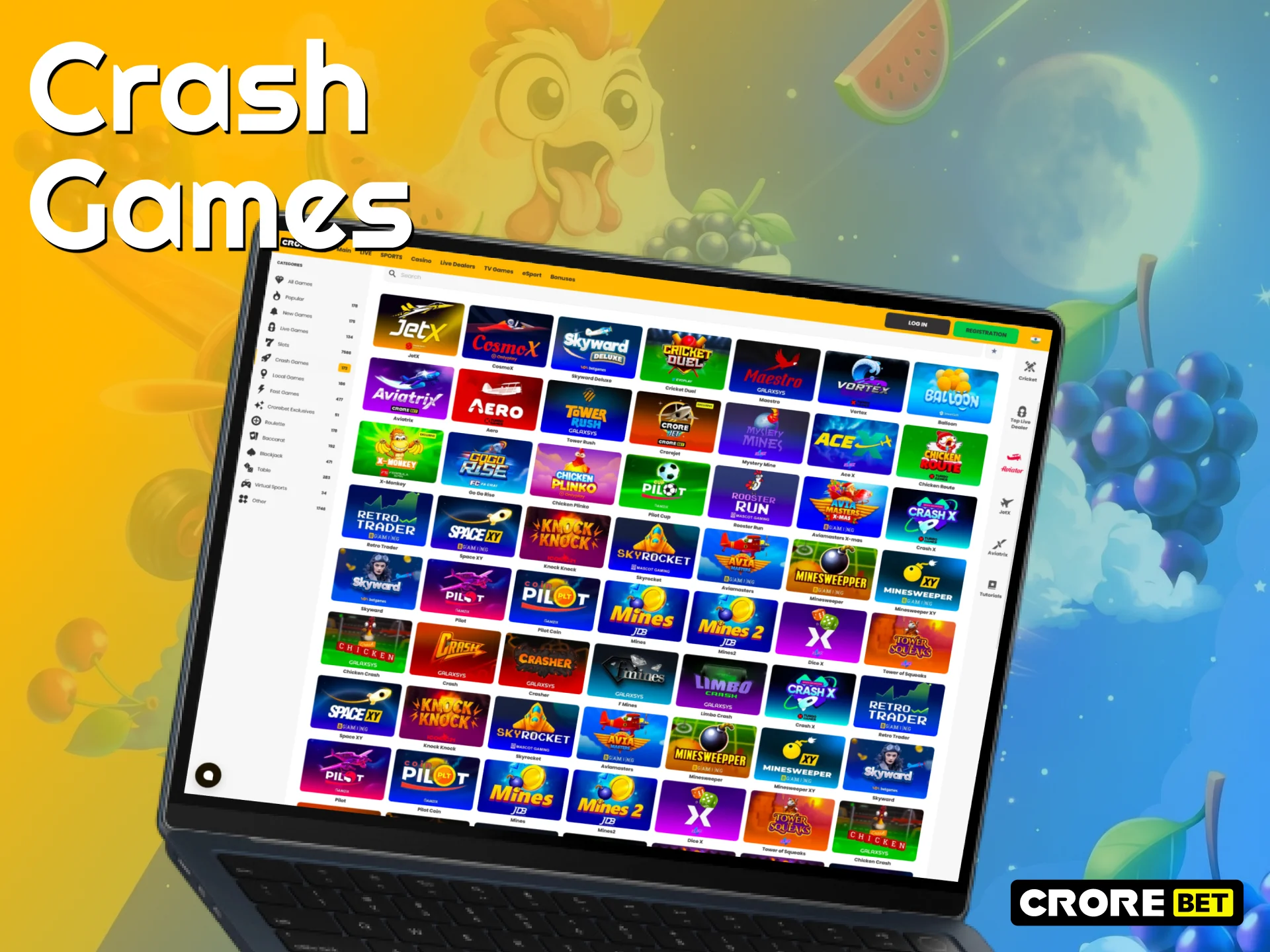 Play and win by launching Crorebet top Crash Games.