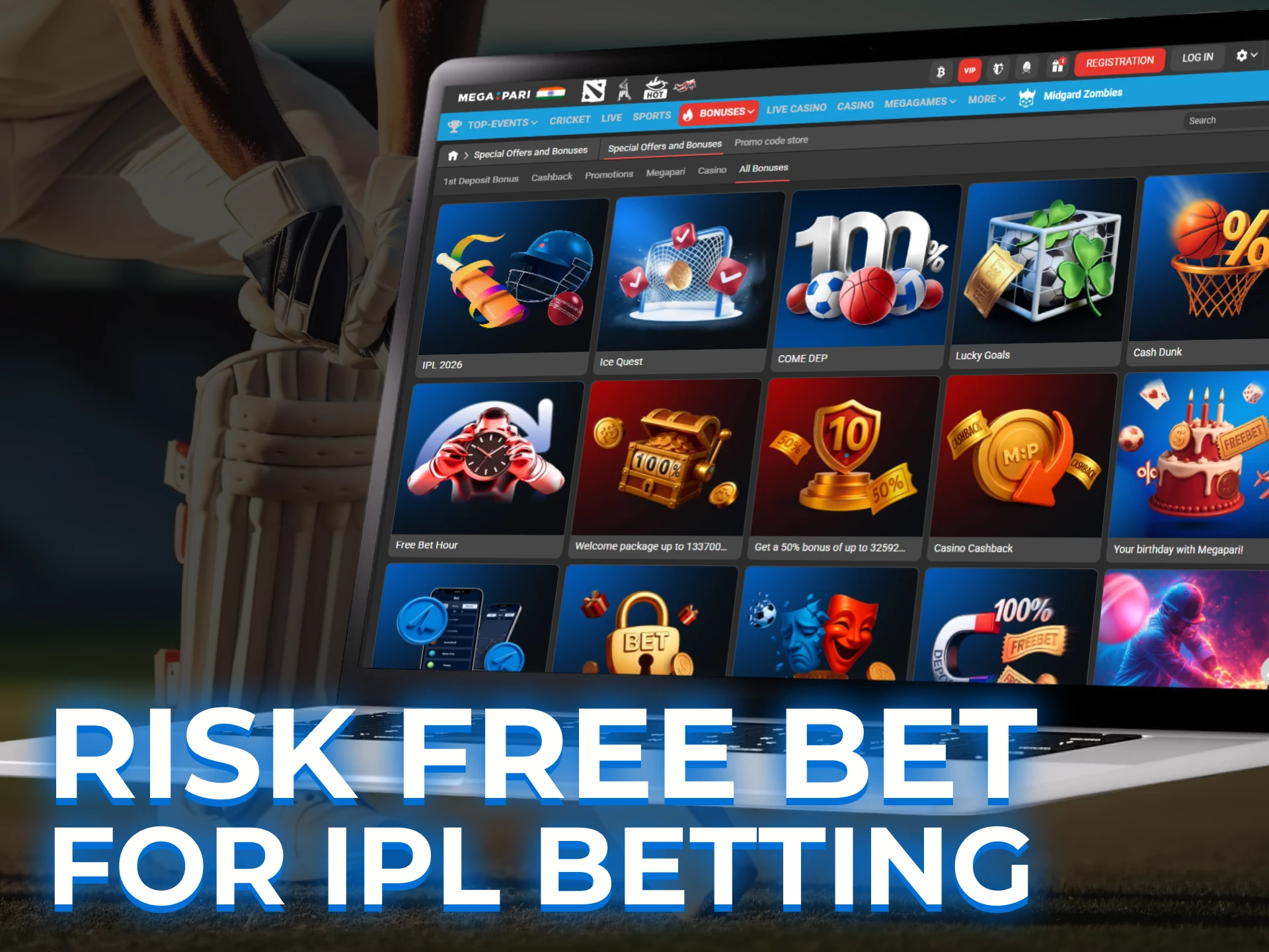 Detailed explanation of risk-free bet bonuses for IPL betting, covering how to get a stake refund if your first bet loses.